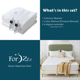 Electric Heated Mattress Pad Blanket with Dual Control & 9-Hour Auto Off & 9 Heat Settings, Preheat Functions, Overheat Protection, Machine Washable Fully Fitted Electric Sheet(Super King)