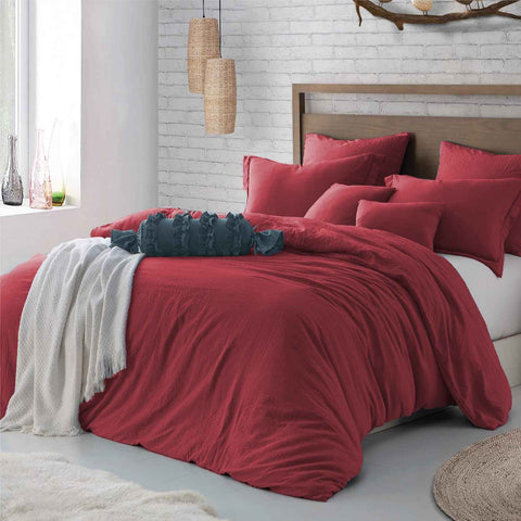 Hotel Soft Microfiber Duvet Cover Set-2000TC Quilt Cover Set & Pillowcases -1 Donna Cover Zipper Closure & 1 x Pillowcases-Breathable Bedding - Wrinkle, Fade, Stain Resistant(Red,Double) In Australia - Darrahopens