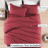 Hotel Soft Microfiber Duvet Cover Set-2000TC Quilt Cover Set & Pillowcases -1 Donna Cover Zipper Closure & 1 x Pillowcases-Breathable Bedding - Wrinkle, Fade, Stain Resistant(Red,Double) In Australia - Darrahopens