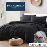 Hotel Soft Microfiber Duvet Cover Set-2000TC Quilt Cover Set & Pillowcases -1 Donna Cover Zipper Closure & 1 x Pillowcases-Breathable Bedding - Wrinkle, Fade, Stain Resistant(Black,Double) In Australia - Darrahopens