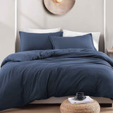 Hotel Soft Microfiber Duvet Cover Set-2000TC Quilt Cover Set & Pillowcases -1 Donna Cover Zipper Closure & 1 x Pillowcases-Breathable Bedding - Wrinkle, Fade, Stain Resistant(Navy,Double) In Australia - Darrahopens