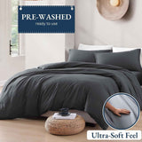 Hotel Soft Microfiber Duvet Cover Set-2000TC Quilt Cover Set & Pillowcases -1 Donna Cover Zipper Closure & 1 x Pillowcases-Breathable Bedding - Wrinkle, Fade, Stain Resistant(Dark gray,Double) In Australia - Darrahopens