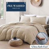 Hotel Soft Microfiber Duvet Cover Set-2000TC Quilt Cover Set & Pillowcases -1 Donna Cover Zipper Closure & 1 x Pillowcases-Breathable Bedding - Wrinkle, Fade, Stain Resistant(Camel Beige,Double)