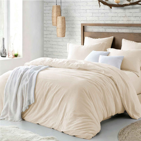 Hotel Soft Microfiber Duvet Cover Set-2000TC Quilt Cover Set & Pillowcases -1 Donna Cover Zipper Closure & 1 x Pillowcases-Breathable Bedding - Wrinkle, Fade, Stain Resistant(Cream White,King Single) In Australia - Darrahopens