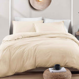 Hotel Soft Microfiber Duvet Cover Set-2000TC Quilt Cover Set & Pillowcases -1 Donna Cover Zipper Closure & 1 x Pillowcases-Breathable Bedding - Wrinkle, Fade, Stain Resistant(Cream White,King Single) In Australia - Darrahopens