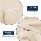 Hotel Soft Microfiber Duvet Cover Set-2000TC Quilt Cover Set & Pillowcases -1 Donna Cover Zipper Closure & 1 x Pillowcases-Breathable Bedding - Wrinkle, Fade, Stain Resistant(Cream White,King Single) In Australia - Darrahopens
