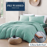 Hotel Soft Microfiber Duvet Cover Set-2000TC Quilt Cover Set & Pillowcases -1 Donna Cover Zipper Closure & 1 x Pillowcases-Breathable Bedding - Wrinkle, Fade, Stain Resistant(Ice Blue,Queen) In Australia - Darrahopens