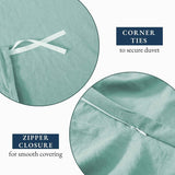 Hotel Soft Microfiber Duvet Cover Set-2000TC Quilt Cover Set & Pillowcases -1 Donna Cover Zipper Closure & 1 x Pillowcases-Breathable Bedding - Wrinkle, Fade, Stain Resistant(Ice Blue,Queen) In Australia - Darrahopens