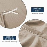 Hotel Soft Microfiber Duvet Cover Set-2000TC Quilt Cover Set & Pillowcases -1 Donna Cover Zipper Closure & 1 x Pillowcases-Breathable Bedding - Wrinkle, Fade, Stain Resistant(Camel Beige,Queen)