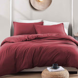 Hotel Soft Microfiber Duvet Cover Set-2000TC Quilt Cover Set & Pillowcases -1 Donna Cover Zipper Closure & 1 x Pillowcases-Breathable Bedding - Wrinkle, Fade, Stain Resistant(Red,Single) In Australia - Darrahopens