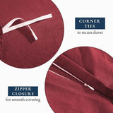 Hotel Soft Microfiber Duvet Cover Set-2000TC Quilt Cover Set & Pillowcases -1 Donna Cover Zipper Closure & 1 x Pillowcases-Breathable Bedding - Wrinkle, Fade, Stain Resistant(Red,Single) In Australia - Darrahopens