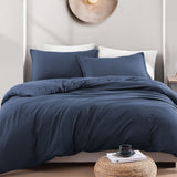 Hotel Soft Microfiber Duvet Cover Set-2000TC Quilt Cover Set & Pillowcases -1 Donna Cover Zipper Closure & 1 x Pillowcases-Breathable Bedding - Wrinkle, Fade, Stain Resistant(Navy,Single) In Australia - Darrahopens