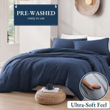 Hotel Soft Microfiber Duvet Cover Set-2000TC Quilt Cover Set & Pillowcases -1 Donna Cover Zipper Closure & 1 x Pillowcases-Breathable Bedding - Wrinkle, Fade, Stain Resistant(Navy,Single) In Australia - Darrahopens