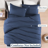 Hotel Soft Microfiber Duvet Cover Set-2000TC Quilt Cover Set & Pillowcases -1 Donna Cover Zipper Closure & 1 x Pillowcases-Breathable Bedding - Wrinkle, Fade, Stain Resistant(Navy,Single) In Australia - Darrahopens