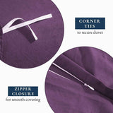 Hotel Soft Microfiber Duvet Cover Set-2000TC Quilt Cover Set & Pillowcases -1 Donna Cover Zipper Closure & 1 x Pillowcases-Breathable Bedding - Wrinkle, Fade, Stain Resistant(Purple,Single) In Australia - Darrahopens