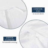 Hotel Soft Microfiber Duvet Cover Set-2000TC Quilt Cover Set & Pillowcases -1 Donna Cover Zipper Closure & 1 x Pillowcases-Breathable Bedding - Wrinkle, Fade, Stain Resistant(White,Super King) In Australia - Darrahopens