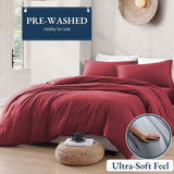 Hotel Soft Microfiber Duvet Cover Set-2000TC Quilt Cover Set & Pillowcases -1 Donna Cover Zipper Closure & 1 x Pillowcases-Breathable Bedding - Wrinkle, Fade, Stain Resistant(Red,Super King) In Australia - Darrahopens