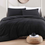Hotel Soft Microfiber Duvet Cover Set-2000TC Quilt Cover Set & Pillowcases -1 Donna Cover Zipper Closure & 1 x Pillowcases-Breathable Bedding - Wrinkle, Fade, Stain Resistant(Black,Super King) In Australia - Darrahopens