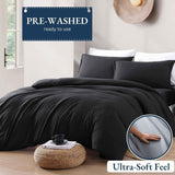 Hotel Soft Microfiber Duvet Cover Set-2000TC Quilt Cover Set & Pillowcases -1 Donna Cover Zipper Closure & 1 x Pillowcases-Breathable Bedding - Wrinkle, Fade, Stain Resistant(Black,Super King) In Australia - Darrahopens