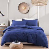 Hotel Soft Microfiber Duvet Cover Set-2000TC Quilt Cover Set & Pillowcases -1 Donna Cover Zipper Closure & 1 x Pillowcases-Breathable Bedding - Wrinkle, Fade, Stain Resistant(Royal blue,Super King)