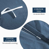 Hotel Soft Microfiber Duvet Cover Set-2000TC Quilt Cover Set & Pillowcases -1 Donna Cover Zipper Closure & 1 x Pillowcases-Breathable Bedding - Wrinkle, Fade, Stain Resistant(Ocean,Super King)