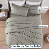 Hotel Soft Microfiber Duvet Cover Set-2000TC Quilt Cover Set & Pillowcases -1 Donna Cover Zipper Closure & 1 x Pillowcases-Breathable Bedding - Wrinkle, Fade, Stain Resistant(Grey,Super King)