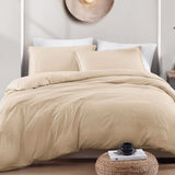 Hotel Soft Microfiber Duvet Cover Set-2000TC Quilt Cover Set & Pillowcases -1 Donna Cover Zipper Closure & 1 x Pillowcases-Breathable Bedding - Wrinkle, Fade, Stain Resistant(Camel Beige,Super King) In Australia - Darrahopens