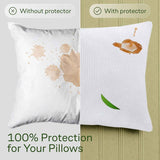 Waterproof Bamboo Pillow Protector Cover, 100% Bug Water Proof Zippered Pillow Cases Standard/Queen Size ( 2 Pack,White,48cm x 74cm)