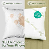 Waterproof Bamboo Pillow Protector Cover,100% Bug Water Proof Zippered Pillow Cases Standard/Queen Size ( 2 Pack,Green,48cm x 74cm)