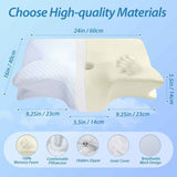 Cervical Neck Pillow for Neck Pain Relief, 2 in 1 Ergonomic Orthopedic Bed Pillow for Sleeping, Memory Foam Pillows for Side, Back & Stomach Sleepers with Removable Pillowcase