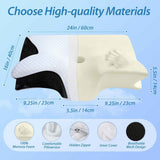 Cervical Neck Pillow for Neck Pain Relief, 2 in 1 Ergonomic Orthopedic Bed Pillow for Sleeping, Memory Foam Pillows for Side, Back & Stomach Sleepers with Removable Pillowcase