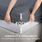 2000TC Hotel Quality Fitted Sheets - 2 Piece Fitted Sheets  -Breathable Bedding - Wrinkle, Fade, Stain Resistant- 16inch/40cm Deep Pocket Fitted Bed Sheets-Wrinkle and Fade Resistant,(Dark gray,Double) In Australia - Darrahopens