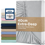 2000TC Hotel Quality Fitted Sheets - 2 Piece Fitted Sheets  -Breathable Bedding - Wrinkle, Fade, Stain Resistant- 16inch/40cm Deep Pocket Fitted Bed Sheets-Wrinkle and Fade Resistant,(Silver-gray,Double) In Australia - Darrahopens