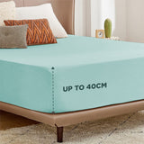 2000TC Hotel Quality Fitted Sheets - 2 Piece Fitted Sheets  -Breathable Bedding - Wrinkle, Fade, Stain Resistant- 16inch/40cm Deep Pocket Fitted Bed Sheets-Wrinkle and Fade Resistant,(Ice blue,King) In Australia - Darrahopens