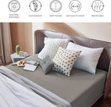 2000TC Hotel Quality Fitted Sheets - 2 Piece Fitted Sheets  -Breathable Bedding - Wrinkle, Fade, Stain Resistant- 16inch/40cm Deep Pocket Fitted Bed Sheets-Wrinkle and Fade Resistant,(Grey,King)