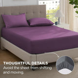 2000TC Hotel Quality Fitted Sheets - 2 Piece Fitted Sheets  -Breathable Bedding - Wrinkle, Fade, Stain Resistant- 16inch/40cm Deep Pocket Fitted Bed Sheets-Wrinkle and Fade Resistant,(Purple,King) In Australia - Darrahopens