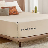 2000TC Hotel Quality Fitted Sheets - 2 Piece Fitted Sheets  -Breathable Bedding - Wrinkle, Fade, Stain Resistant- 16inch/40cm Deep Pocket Fitted Bed Sheets-Wrinkle and Fade Resistant,(Cream White,King Single)