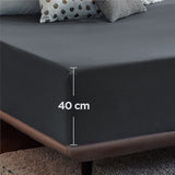 2000TC Hotel Quality Fitted Sheets - 2 Piece Fitted Sheets  -Breathable Bedding - Wrinkle, Fade, Stain Resistant- 16inch/40cm Deep Pocket Fitted Bed Sheets-Wrinkle and Fade Resistant,(Dark gray,King Single)