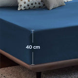 2000TC Hotel Quality Fitted Sheets - 2 Piece Fitted Sheets  -Breathable Bedding - Wrinkle, Fade, Stain Resistant- 16inch/40cm Deep Pocket Fitted Bed Sheets-Wrinkle and Fade Resistant,(Royal blue,Queen) In Australia - Darrahopens