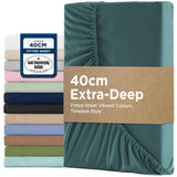 2000TC Hotel Quality Fitted Sheets - 2 Piece Fitted Sheets  -Breathable Bedding - Wrinkle, Fade, Stain Resistant- 16inch/40cm Deep Pocket Fitted Bed Sheets-Wrinkle and Fade Resistant,(Biscay blue,Queen) In Australia - Darrahopens