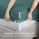 2000TC Hotel Quality Fitted Sheets - 2 Piece Fitted Sheets  -Breathable Bedding - Wrinkle, Fade, Stain Resistant- 16inch/40cm Deep Pocket Fitted Bed Sheets-Wrinkle and Fade Resistant,(Biscay blue,Queen) In Australia - Darrahopens