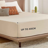 2000TC Hotel Quality Fitted Sheets - 2 Piece Fitted Sheets  -Breathable Bedding - Wrinkle, Fade, Stain Resistant- 16inch/40cm Deep Pocket Fitted Bed Sheets-Wrinkle and Fade Resistant,(Cream White,Single) In Australia - Darrahopens