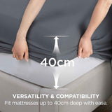 2000TC Hotel Quality Fitted Sheets - 2 Piece Fitted Sheets  -Breathable Bedding - Wrinkle, Fade, Stain Resistant- 16inch/40cm Deep Pocket Fitted Bed Sheets-Wrinkle and Fade Resistant,(Dark gray,Single) In Australia - Darrahopens
