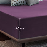 2000TC Hotel Quality Fitted Sheets - 2 Piece Fitted Sheets  -Breathable Bedding - Wrinkle, Fade, Stain Resistant- 16inch/40cm Deep Pocket Fitted Bed Sheets-Wrinkle and Fade Resistant,(Purple,Single) In Australia - Darrahopens