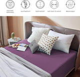 2000TC Hotel Quality Fitted Sheets - 2 Piece Fitted Sheets  -Breathable Bedding - Wrinkle, Fade, Stain Resistant- 16inch/40cm Deep Pocket Fitted Bed Sheets-Wrinkle and Fade Resistant,(Purple,Single)