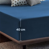2000TC Hotel Quality Fitted Sheets - 2 Piece Fitted Sheets  -Breathable Bedding - Wrinkle, Fade, Stain Resistant- 16inch/40cm Deep Pocket Fitted Bed Sheets-Wrinkle and Fade Resistant,(Royal blue,Super King) In Australia - Darrahopens