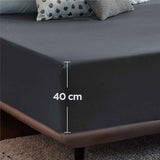 2000TC Hotel Quality Fitted Sheets - 2 Piece Fitted Sheets  -Breathable Bedding - Wrinkle, Fade, Stain Resistant- 16inch/40cm Deep Pocket Fitted Bed Sheets-Wrinkle and Fade Resistant,(Dark gray,Super King) In Australia - Darrahopens
