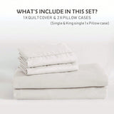 Hotel Soft Microfiber Duvet Cover Set-2000TC Quilt Cover Set & Pillowcases -1 Donna Cover Zipper Closure & 1 x Pillowcases-Breathable Bedding - Wrinkle, Fade, Stain Resistant(Raw white,Double) In Australia - Darrahopens