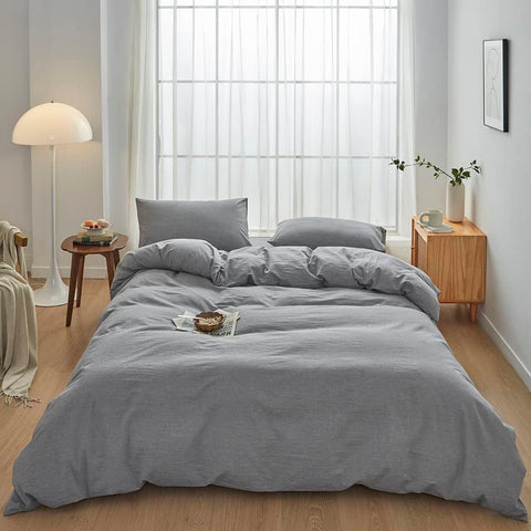 Hotel Soft Microfiber Duvet Cover Set-2000TC Quilt Cover Set & Pillowcases -1 Donna Cover Zipper Closure & 1 x Pillowcases-Breathable Bedding - Wrinkle, Fade, Stain Resistant(Grey,Double) In Australia - Darrahopens