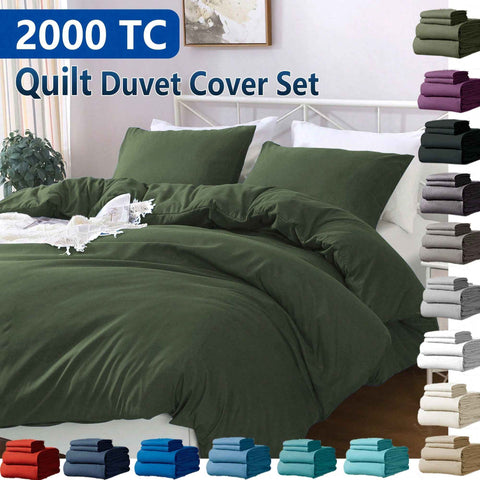 Hotel Soft Microfiber Duvet Cover Set-2000TC Quilt Cover Set & Pillowcases -1 Donna Cover Zipper Closure & 1 x Pillowcases-Breathable Bedding - Wrinkle, Fade, Stain Resistant(Olive green,Double) In Australia - Darrahopens